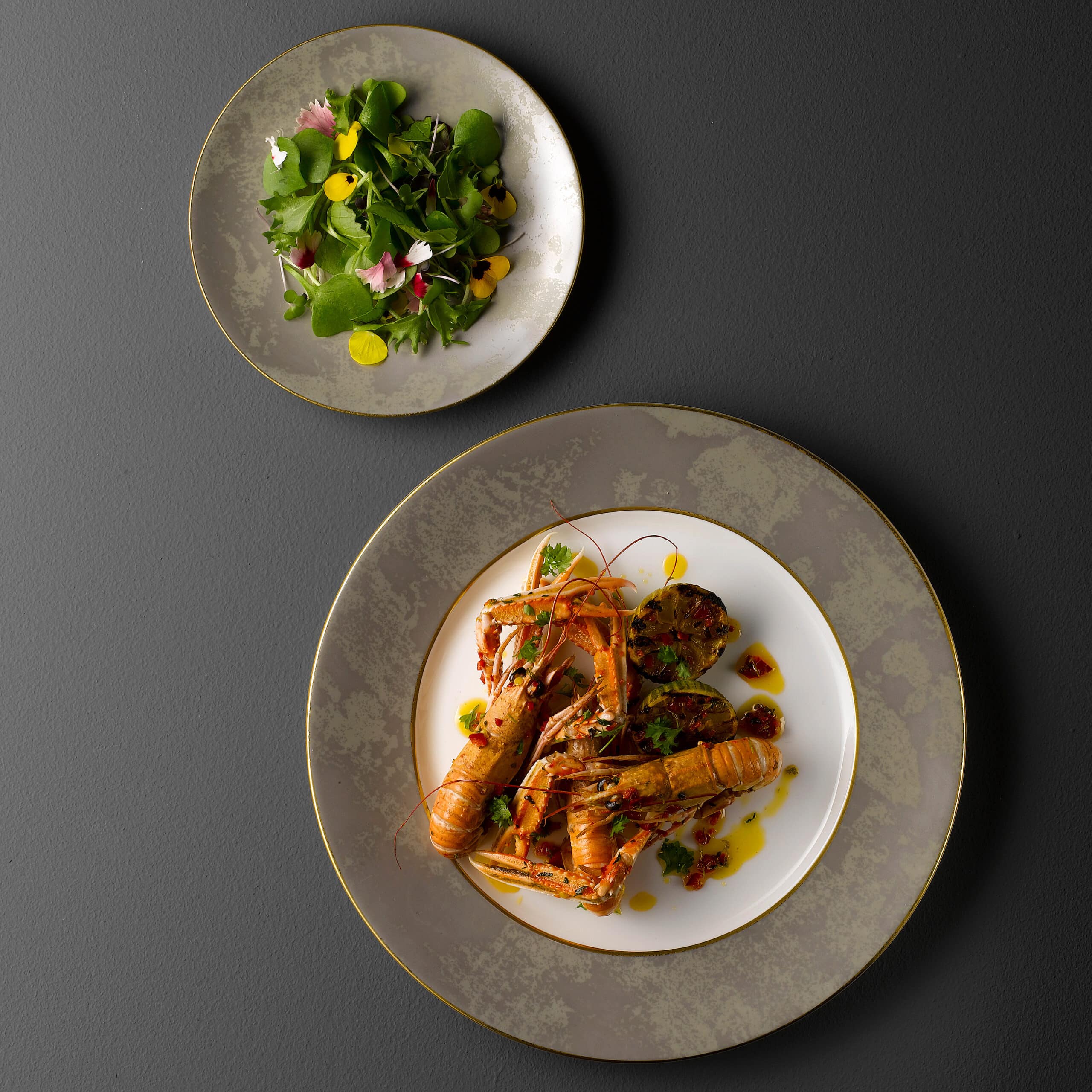 Crushed Velvet Grey Build A Dinner Service Product Image