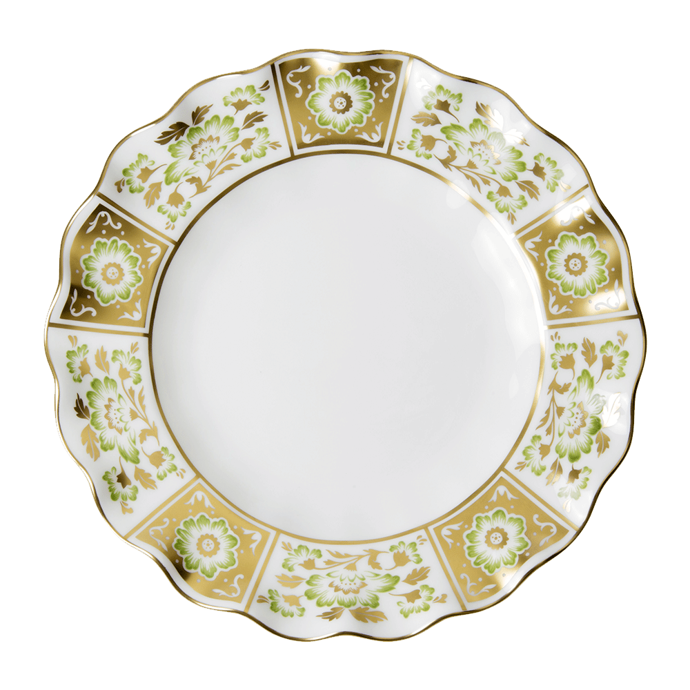Derby Panel Green Fluted Dessert Plate (22cm) Product Image