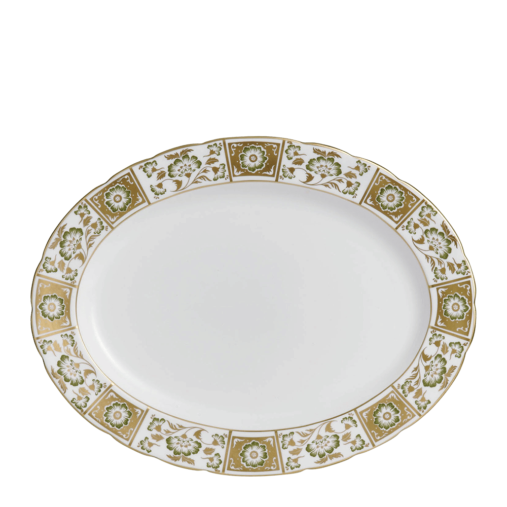 Derby Panel Green Oval Dish (41cm) Product Image