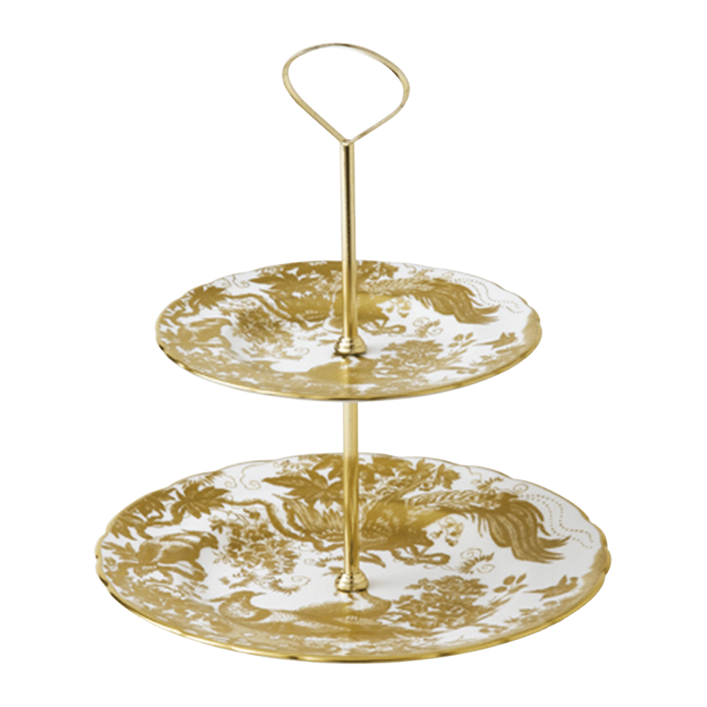 Aves Gold Two Tier Cake Stand (24cm) Product Image