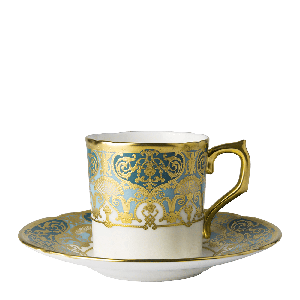 Heritage Forest Green & Turquoise Coffee Cup (140ml) Product Image