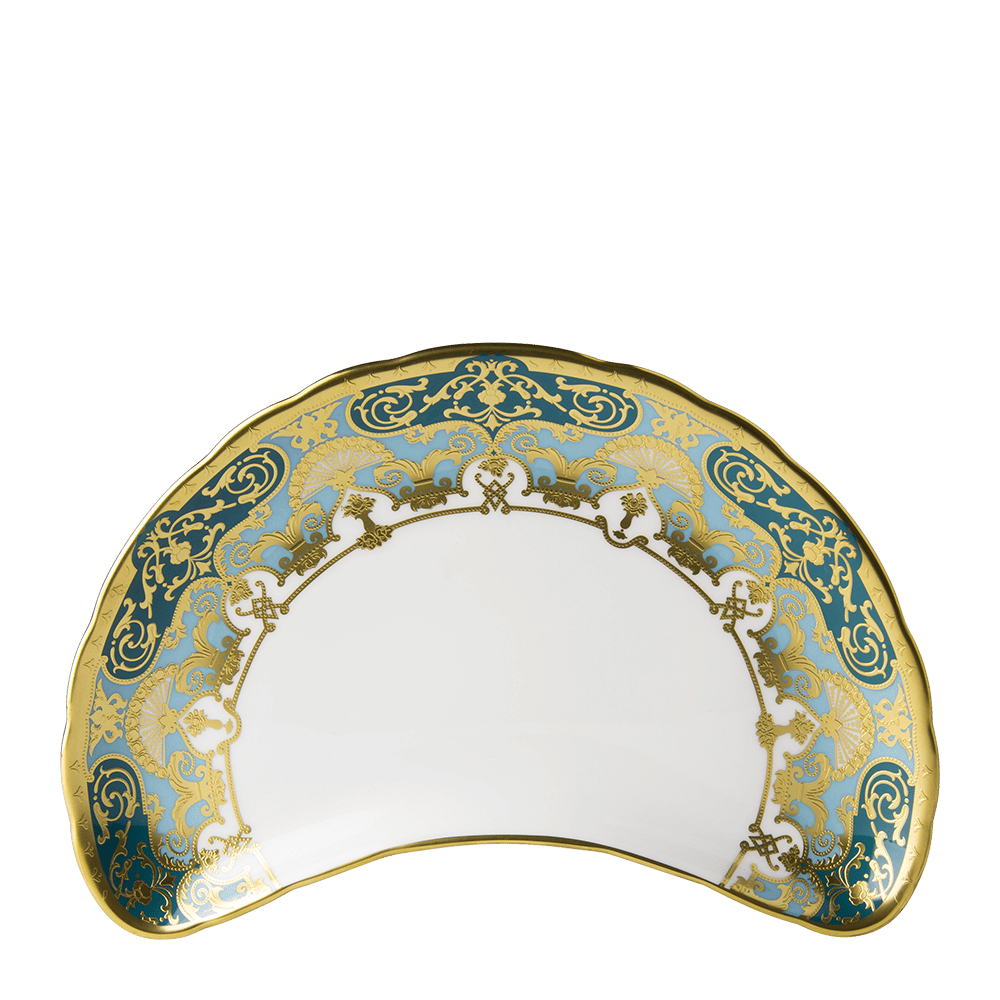 Heritage Forest Green & Turquoise Crescent Salad Plate (22cm) Product Image