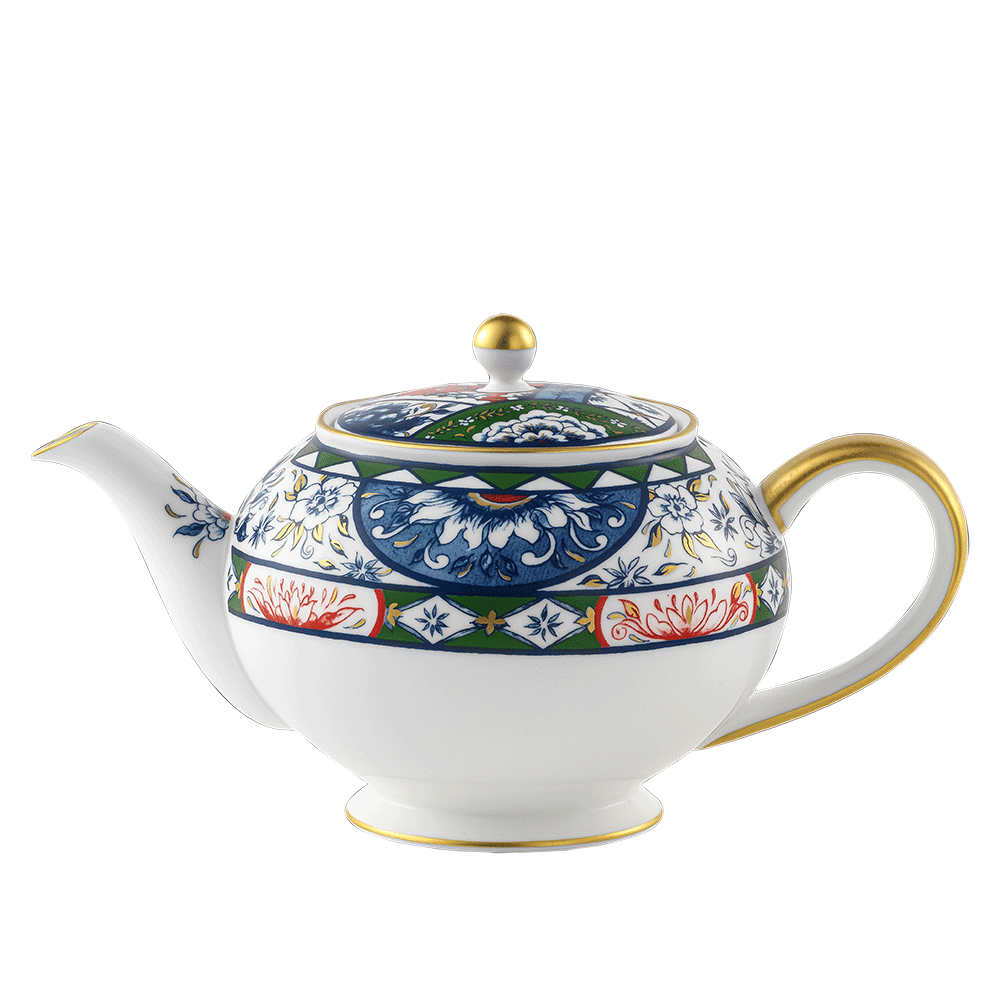 Victoria’s Garden Blue, Green & Red Teapot (1000ml) Product Image