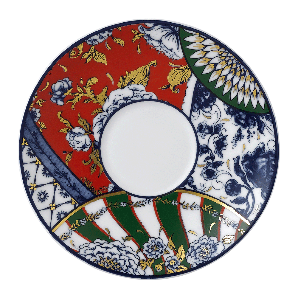 Victoria’s Garden Blue, Green & Red Tea Saucer (15cm) Product Image