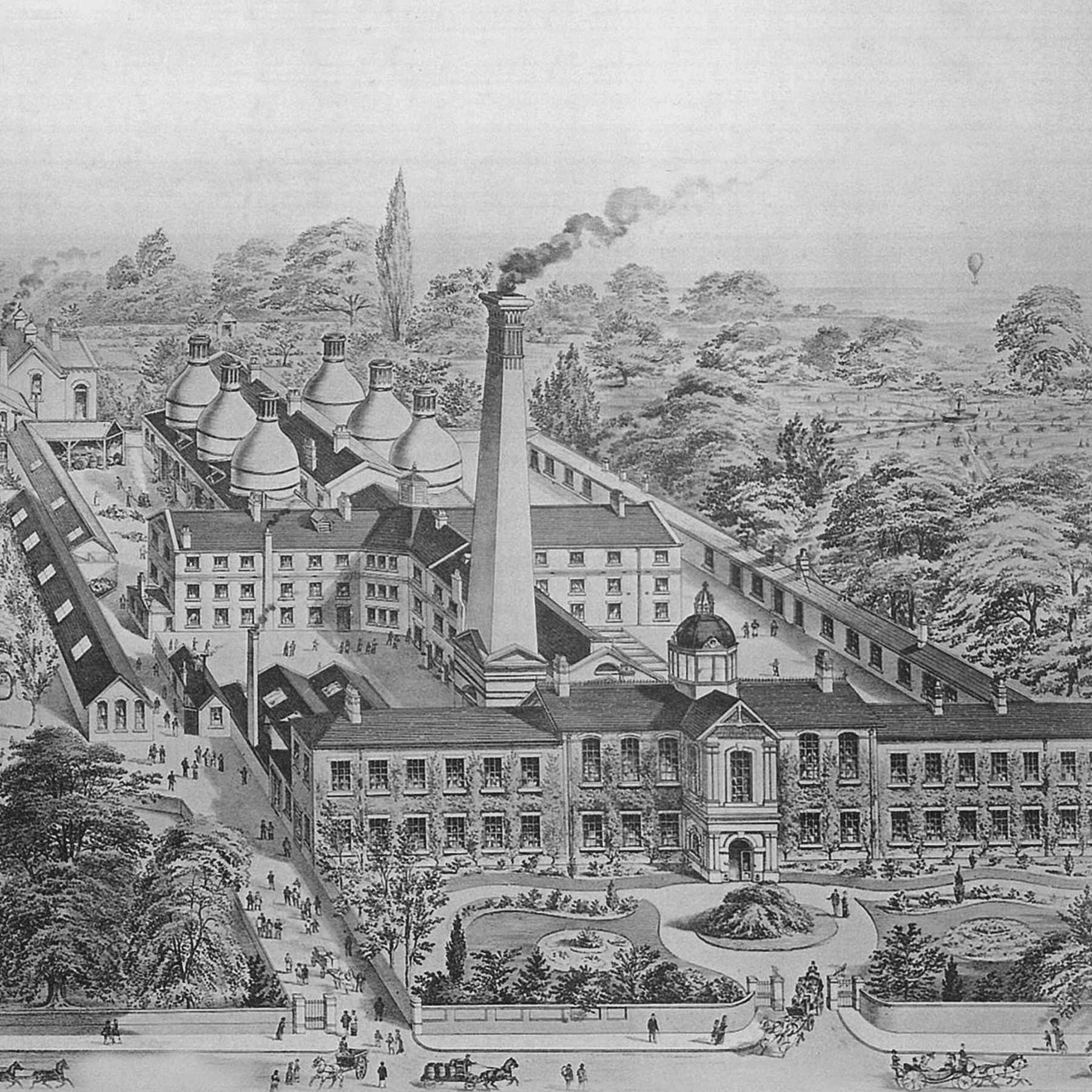 external building black and white